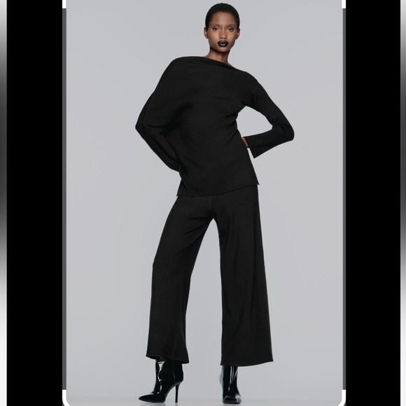 NWT Zara Black Knit Pants size S - Picture 1 of 8